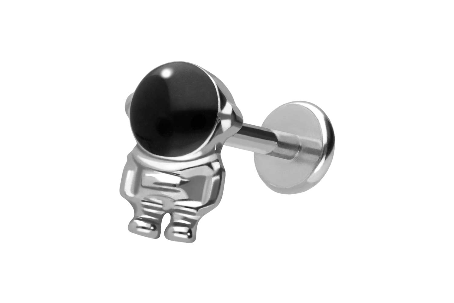 Titan Labret Piercing mit Push Fit ASTRONAUT